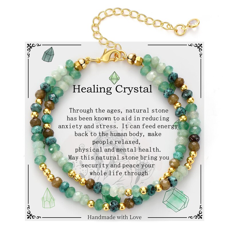 Cross-Border New Product Women's Gift to Relieve Anxiety Obsidian Green Aventurine Beaded Bracelet Crystal Faceted Bead Bracelet for Women Cross-Border New Product Women's Gift to Relieve Anxiety Obsidian Green Aventurine Beaded Bracelet Crystal Faceted Bead Bracelet for Women