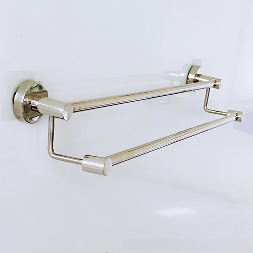 304 stainless steel single and double rod bathroom towel bar bathroom and toilet hole-free towel rack and bath towel rack