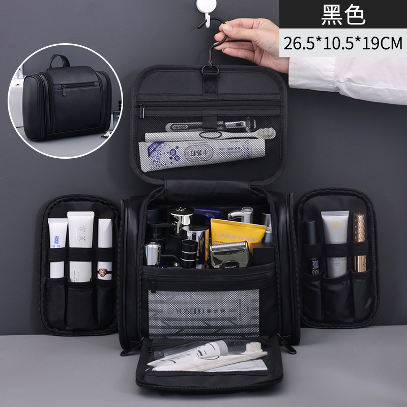 Bolsa de lavado de gancho multicapa de gran capacidad para viajes impermeables bolsa de almacenamiento de cosméticos portátiles
