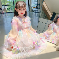 Lolita Girl Dress Spring Outfit Lolita Lolita Elsa Princess Dress Children Sweet Girls Baby Gown Dress