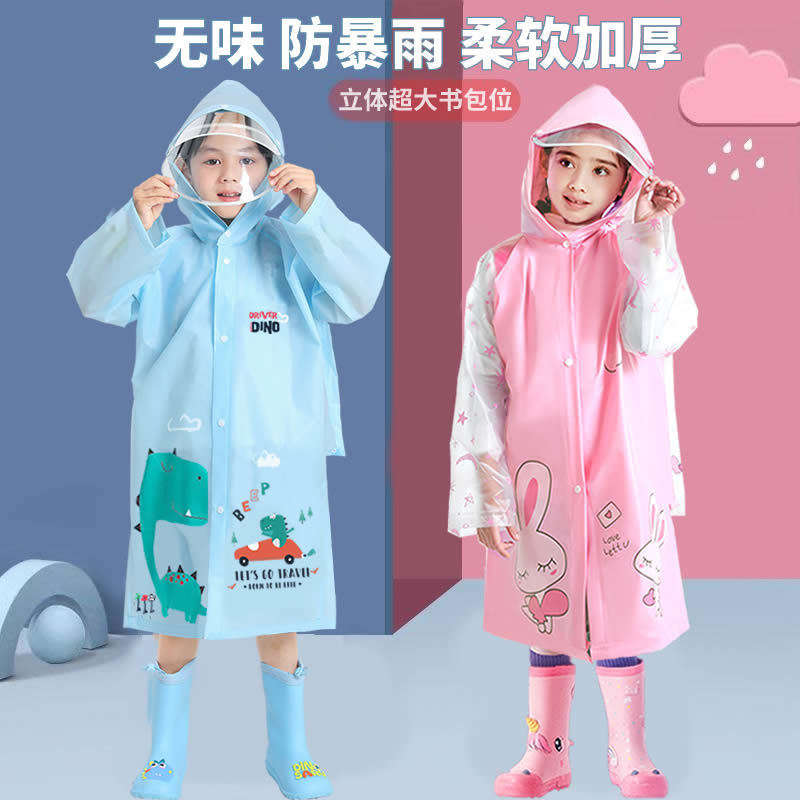 Children's Raincoat with School Bag for Boys and Girls, Poncho for Kindergarten, Baby, Primary School Students, Middle and Older Children