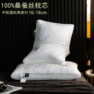 Luxury Five-Star Hotel Silk Pillow Core Single Pillow Neck Support Sleep Aids Home Student Low Pillow
