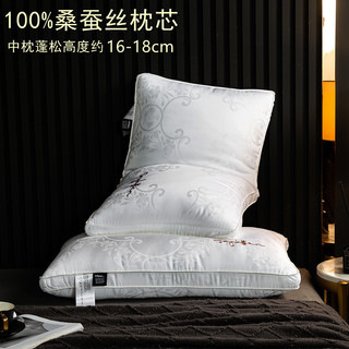 Luxury Five-Star Hotel Silk Pillow Core Single Pillow Neck Support Sleep Aids Home Student Low Pillow