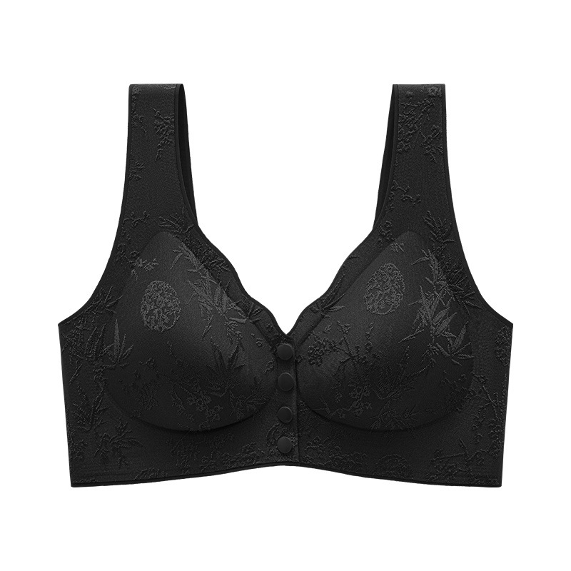 920 ropa interior de botón delantero original estilo chino en relieve Jacquard Bra portátil de botón abierto delantero reunido chaleco sin marca ropa interior