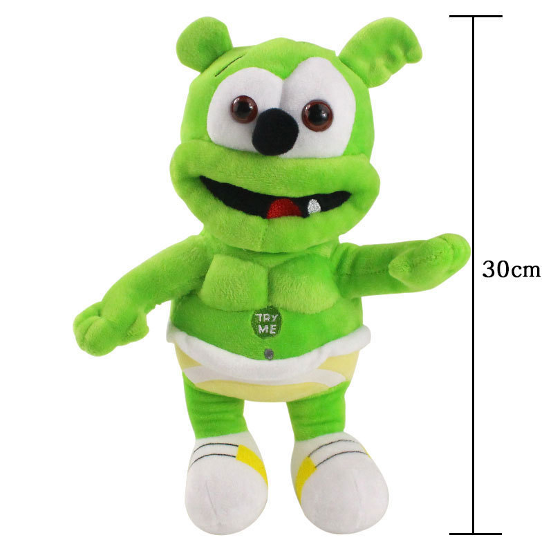 Music rubber bear gummy bear plush green bear sound plush toy doll in stock
