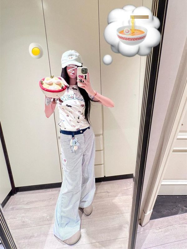 美式复古满印小狗正肩短袖t恤女夏季小个子韩版修身显瘦百搭上衣|undefined