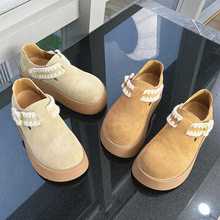 复古真皮小白鞋女2025春季新款厚底通勤百搭女鞋休闲增高单鞋女