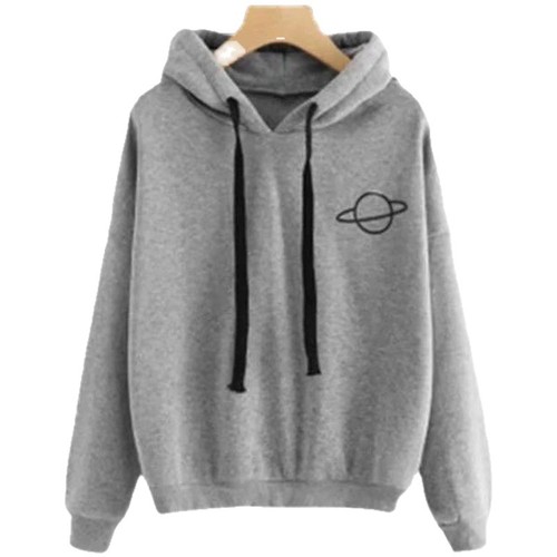 Women's 2025 Fashion Padded Warm Loose Hooded Sweatshirt with Print for Autumn and Winter