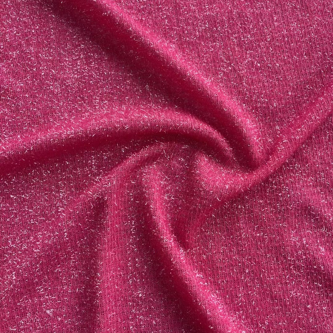 Brillante seda de plata brillante ropa de béisbol de mujer chaqueta de tela de lana unilateral juguete decoración tela artesanía