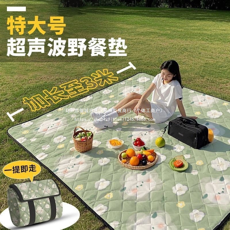 户外露营垫坐垫沙滩垫便携地垫特大号3米超声波野餐垫防潮垫加厚