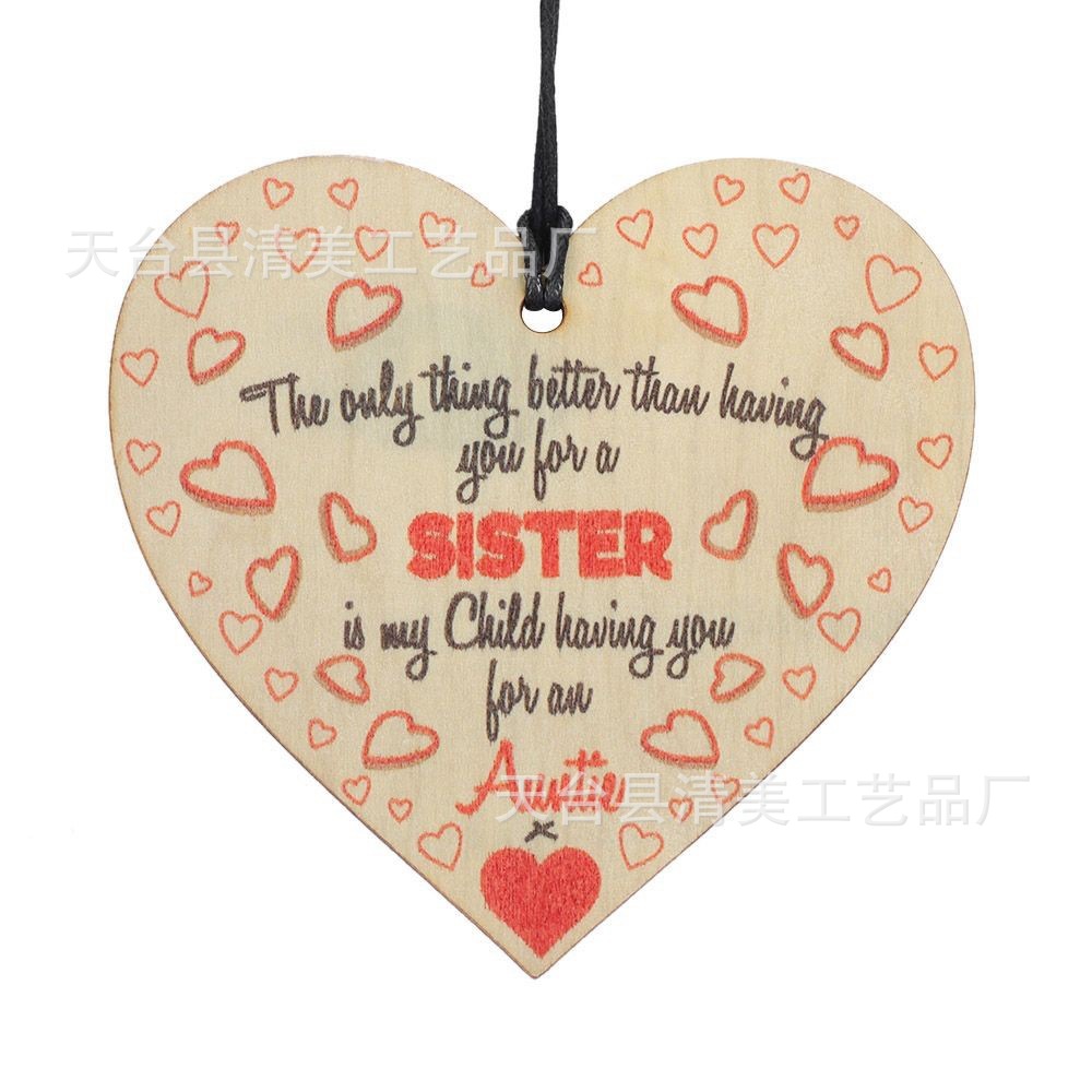 100mm love madera pieza colgante 1 paquete