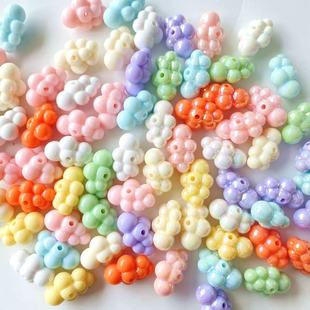 Handmade Beaded DIY Jewelry Accessories Acrylic Solid Color Straight Hole Cloud Loose Beads Bracelet Necklace Car Hanging Material
