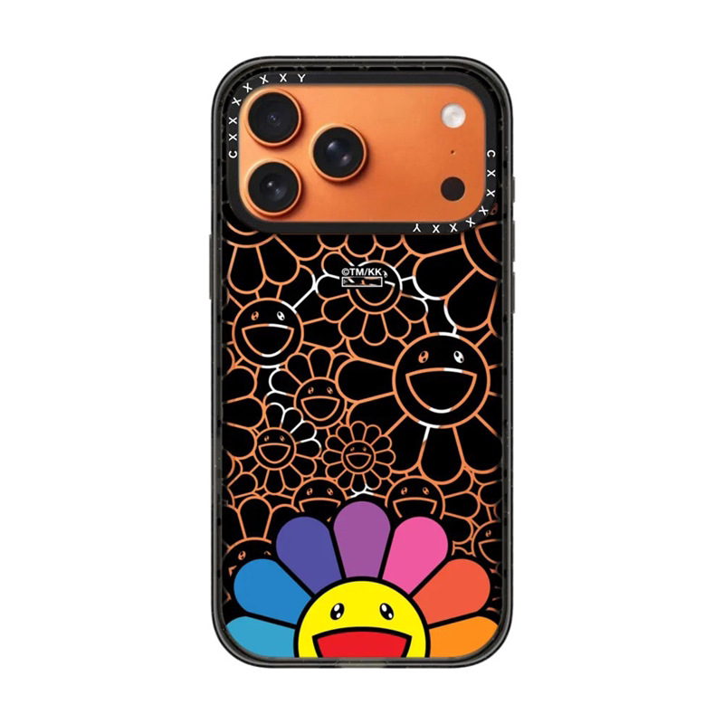 The third black bottom probe colorful sunflower transparent black frame [magsafe magnetic suction]