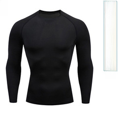 European and American men's sports long-sleeved elastic compression fitness clothing outdoor tennis sports training running quick-drying shirt