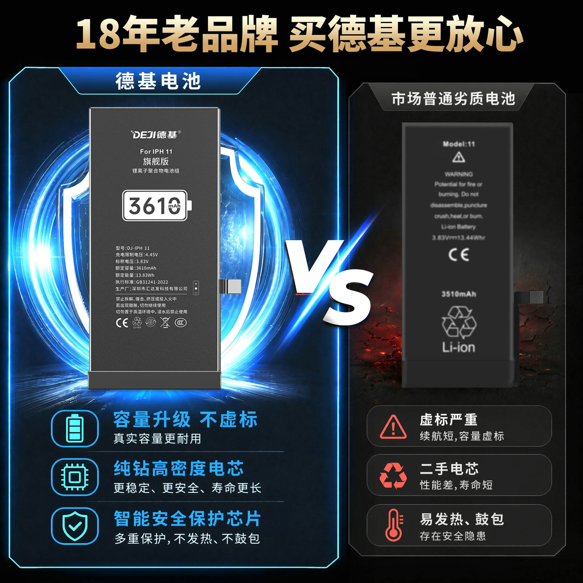 适用苹果13手机电池更换大容量iphone11/12/X/7/8Plus锂电池厂家