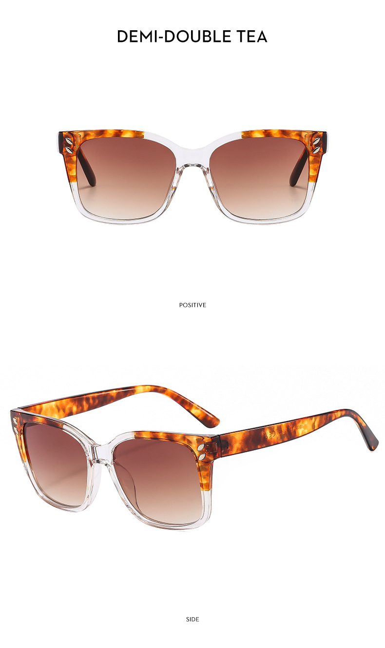 Nuovo abbinamento di colori per uomo e donna, lenti piatte resistenti ai raggi UV, occhiali da sole casual alla moda_voghion.com