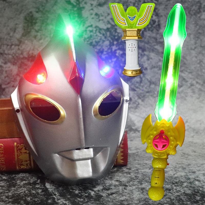 Cerro Autot máscara de niños luminosa máscara de casco de Digia Cerro armas juguetes para niños espada cuerpo