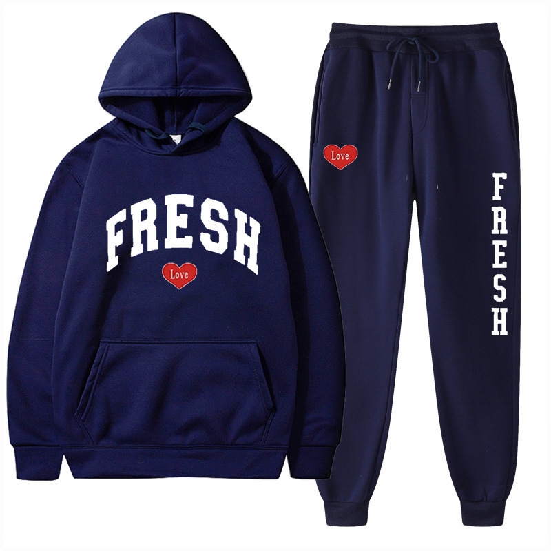 style nouveau sweat à capuche chaud en polaire imprimé à la mode automne et hiver, ensemble de sport décontracté pour femmes_voghion.com