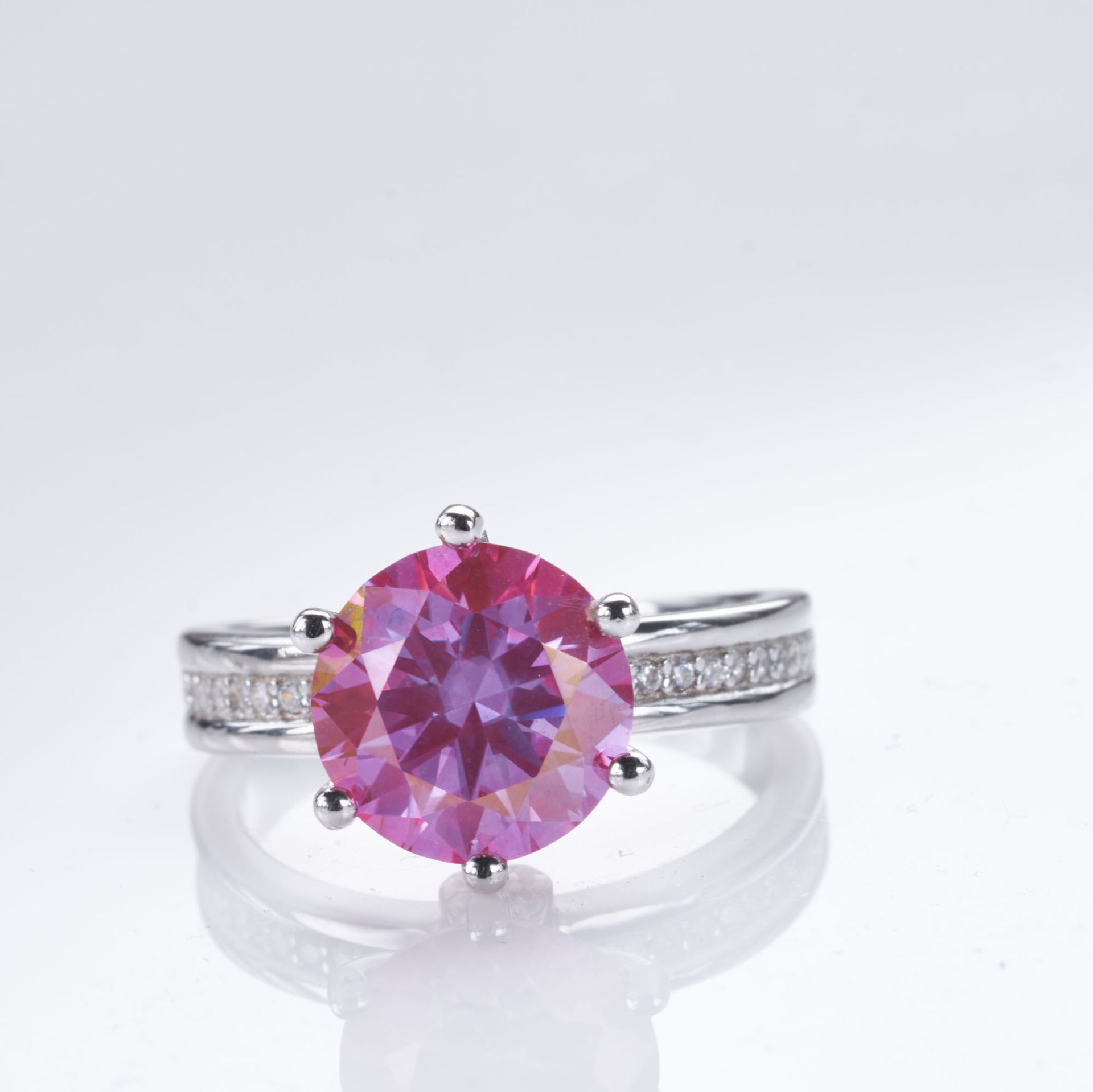 925 anillo de plata esterlina mujer 3 quilates rosa de piedra de moissanita ligera anillo de lujo chapado pt950 anillo al por mayor en stock