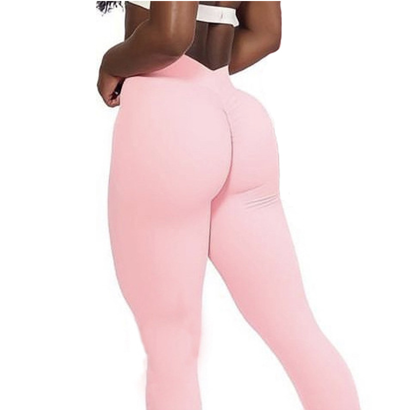 Sports Solid Color Chemical Fiber Blending Polyester Active Bottoms Leggings display picture 12