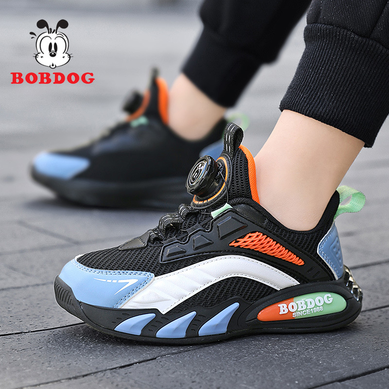 Babu Bean White Sports 2024 Spring New Middle og Big åndbar mesh anti-skrid basketballsko til børn_voghion.com