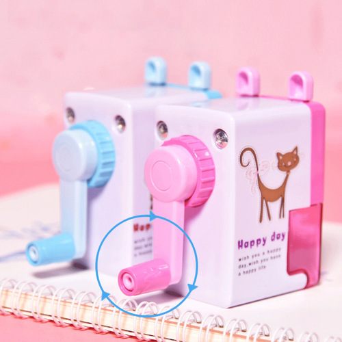 Creative labor-saving single-hole pencil sharpener cartoon pencil sharpener hand-cranked pencil sharpener boxed student stationery small prize wholesale