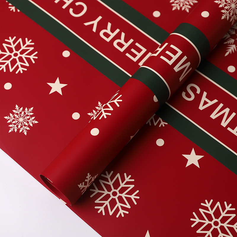Papel de Envoltura Impermeable de Navidad para Flores y Regalos de Película Perlada