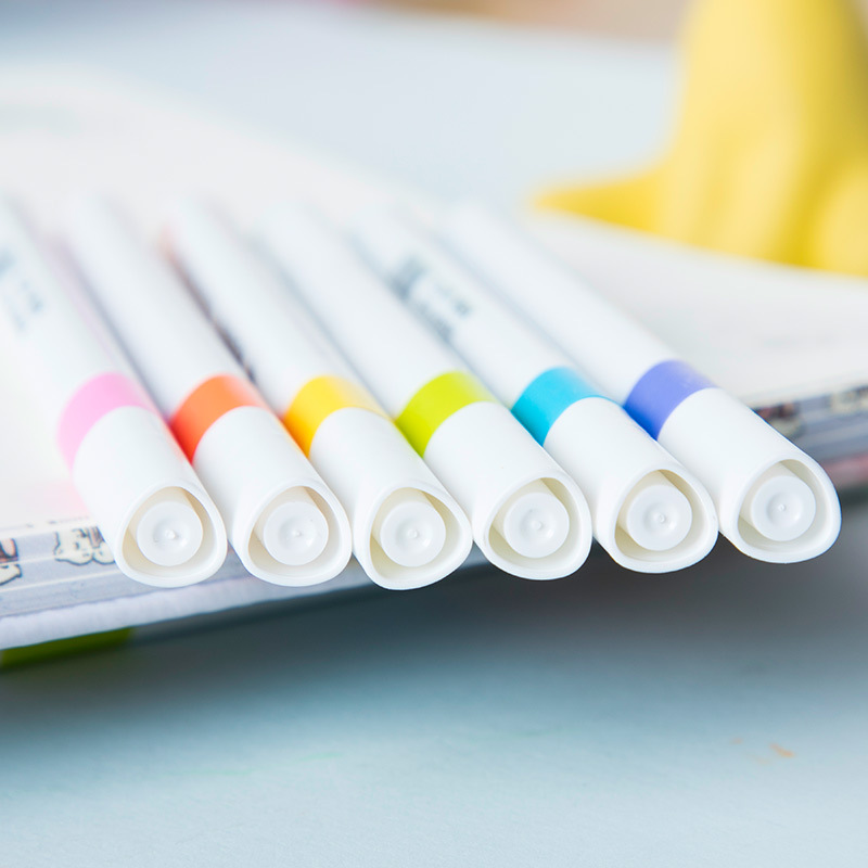 Papelería creativa 835-6 mano cuenta gancho pluma agua-basada DIY mano cuenta aprendizaje clave marca marcador 6 colores traje