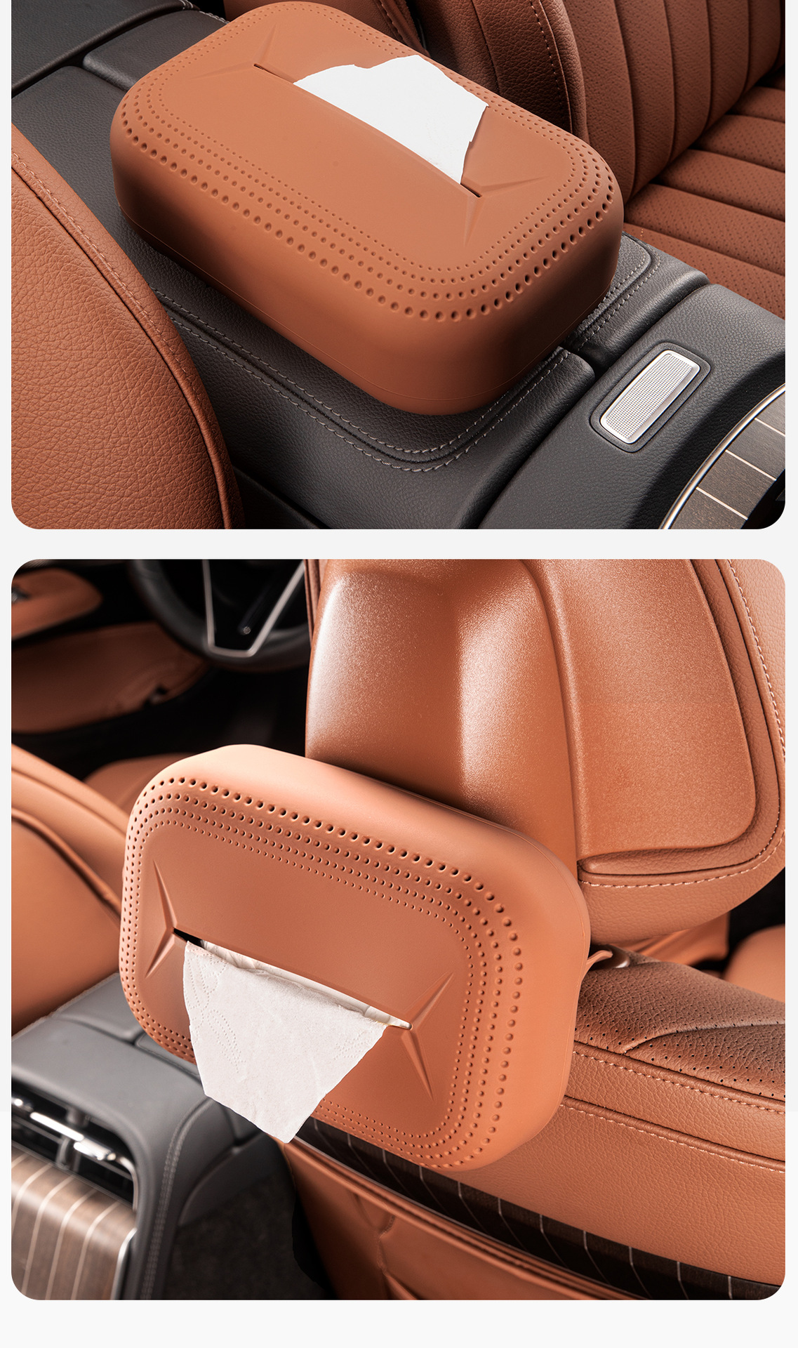 Suitable for Mercedes-Benz Gle Car Tissue Box Silicone Gle350 Gls450 Car Tissue Bag Interior Supplies