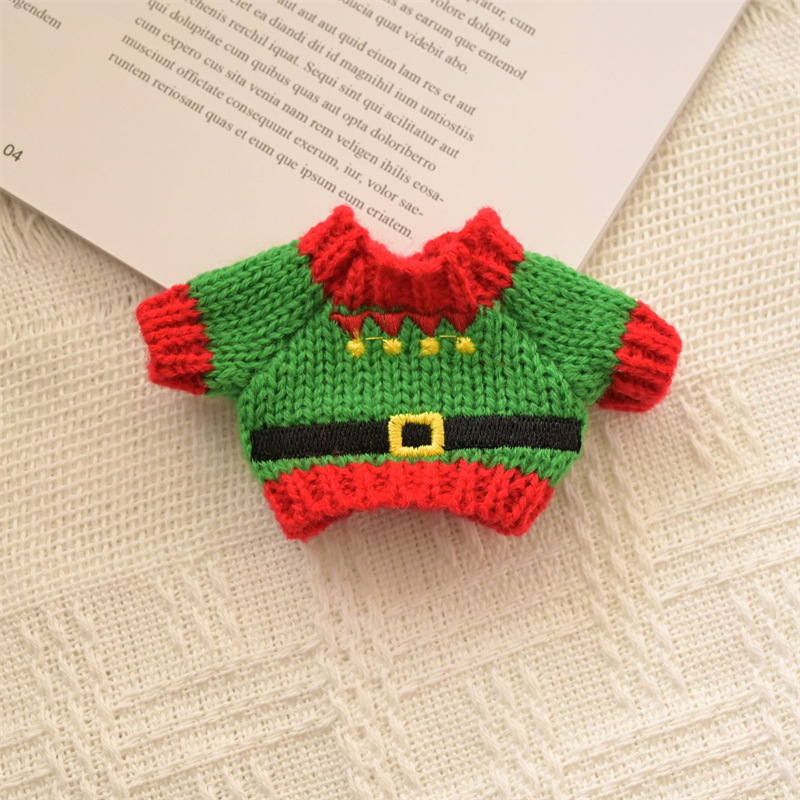 Venta caliente perro cabeza 14cm muñeco de peluche suéter colección de accesorios de ropa rabu ropa spot al por mayor