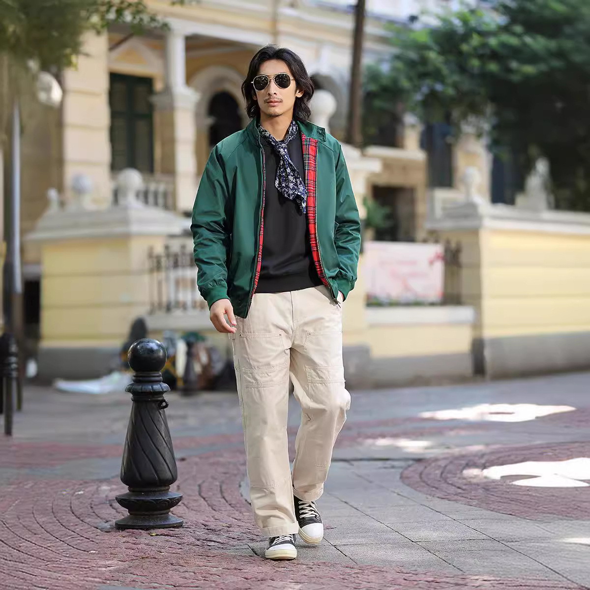 OKONKWO lienzo trabajador ferroviario pantalones multi-Bolsillo overoles hombres y mujeres de color beige escalada pantalones de trabajo al aire libre