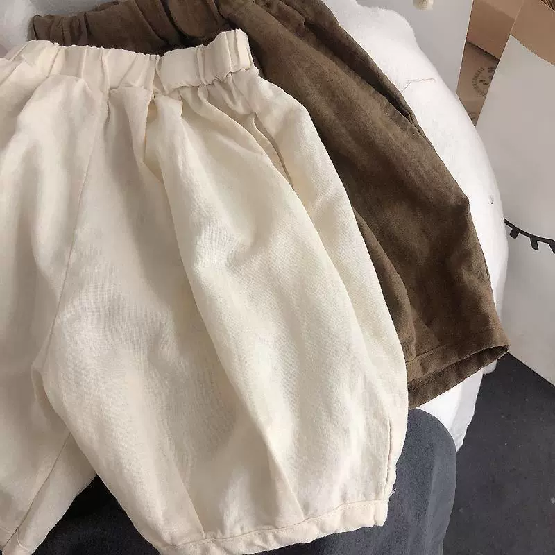 Thin trousers, children's flashlight, cotton and linen