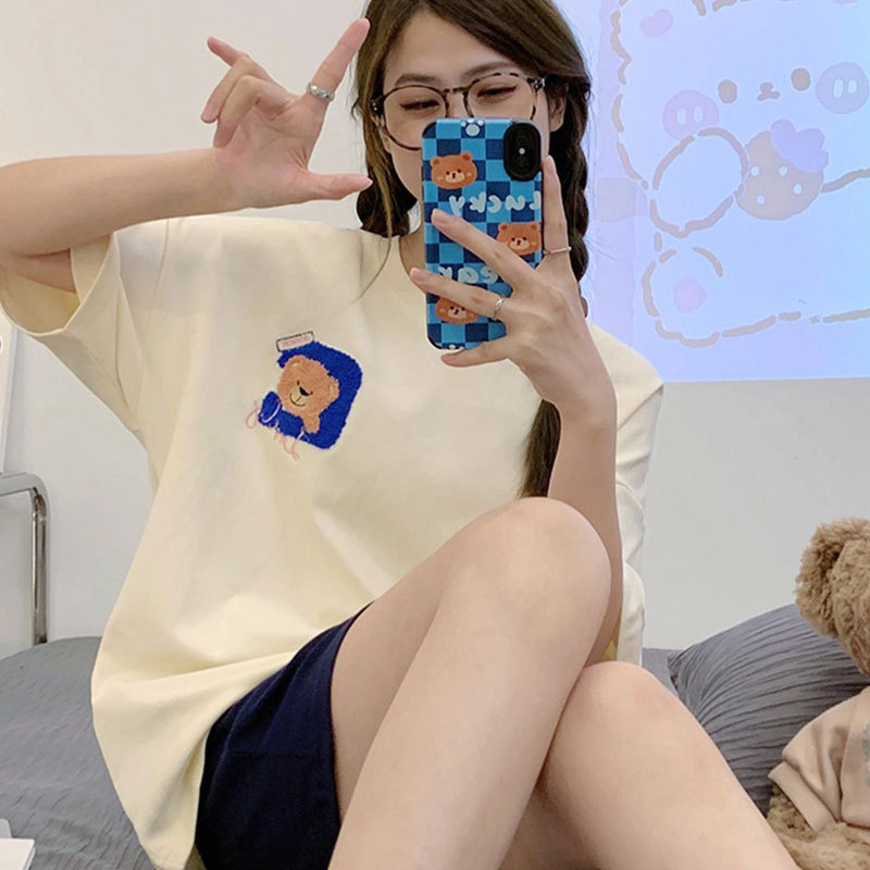 Imitation cotton 180 D.M-34 apricot bear dark blue pants double short