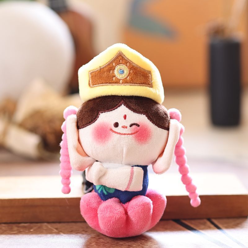 网红可爱莲花小佛挂件毛绒玩具公仔佛小伴包包挂饰钥匙扣玩偶娃娃|undefined