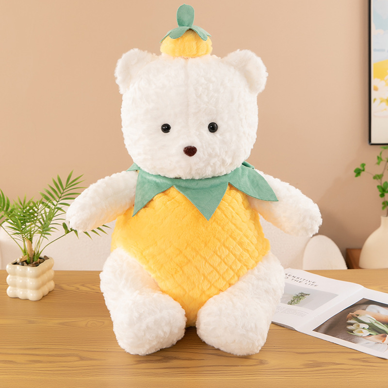 インターネット有名人のパイナップルベアぬいぐるみ人形の服は着脱可能、かわいいクマの人形は女の子の誕生日プレゼントとして送られます。|undefined