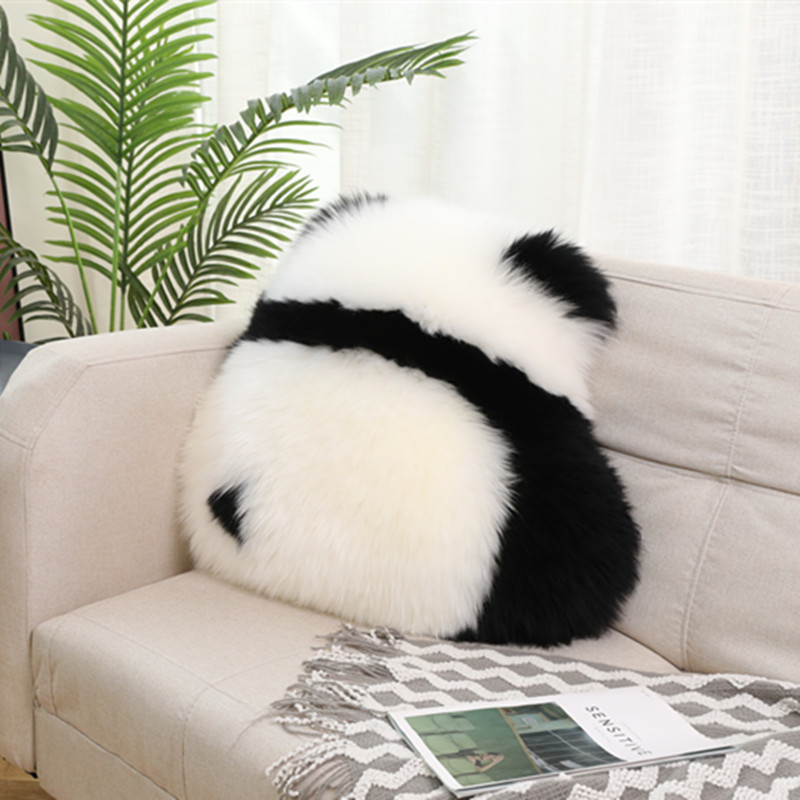 Panda Pillow Australian Pure Wool Pillow Sofa Bay Window Chair Home Internet Celebrity Angry Panda Cushion Cute