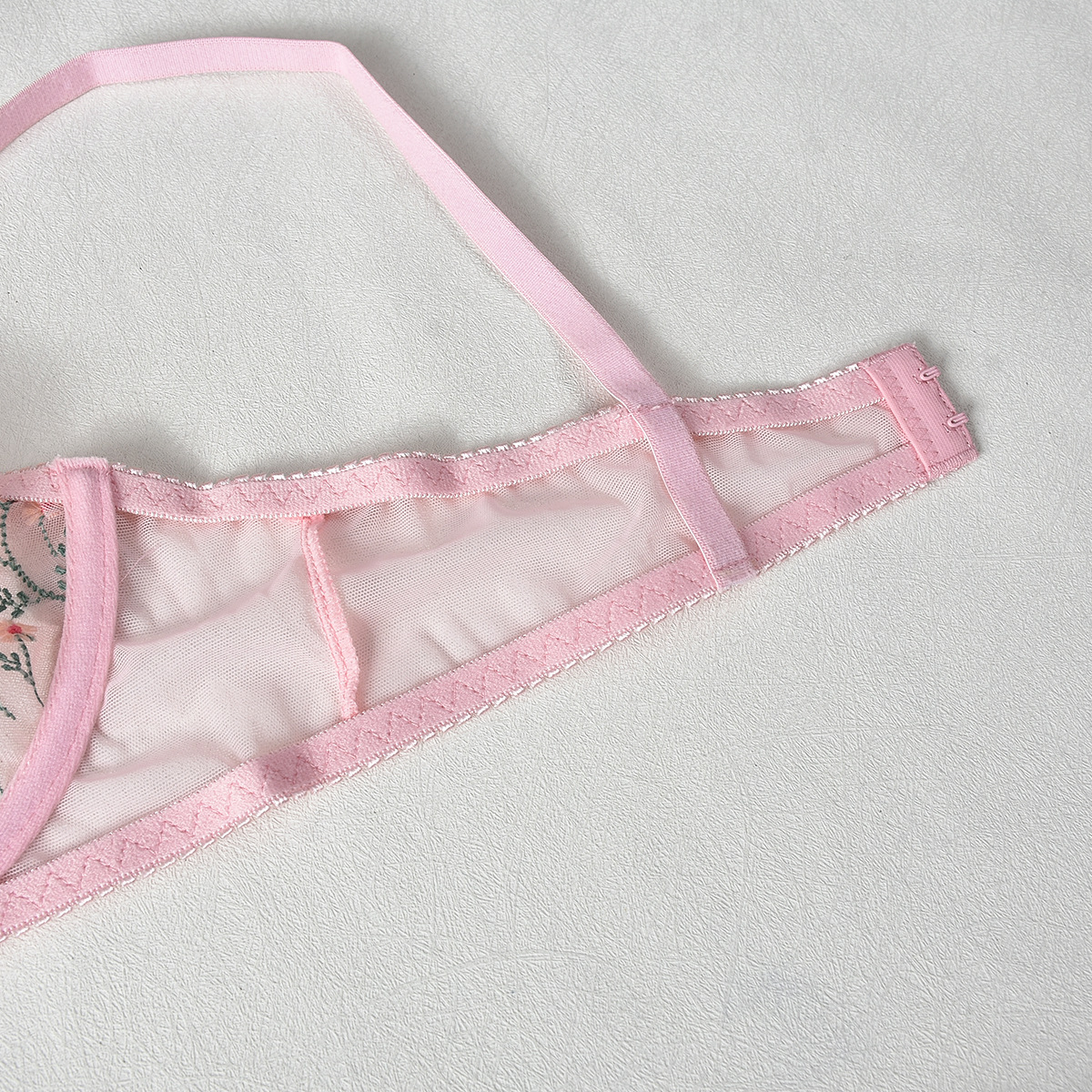 73g Weight Sleeveless Sleeve Length Sexy Lingerie Lingerie Type Mesh Yarn Fabric Type Sexy Lingerie Sets Sets Type 4 Pieces Set Quantity Home, Sleeping Occasion Strap Neckline Flower Pattern All Seasons Season Women's Gender Embroidery Design Sexy Style Women's Sexy Flower Sexy Lingerie Sets Home Sleeping Embroidery Sexy Lingerie 13