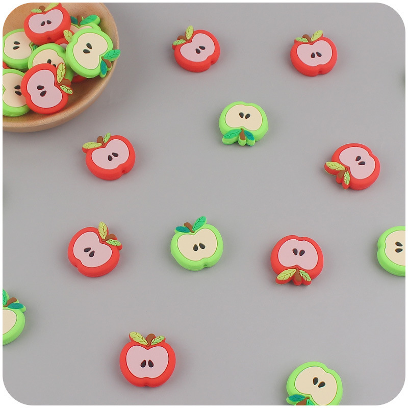 Nuevo bebé suministros de dibujos animados fruta manzana mordedor creativo bebé molar pezón cadena anti-gota cadena Accesorios