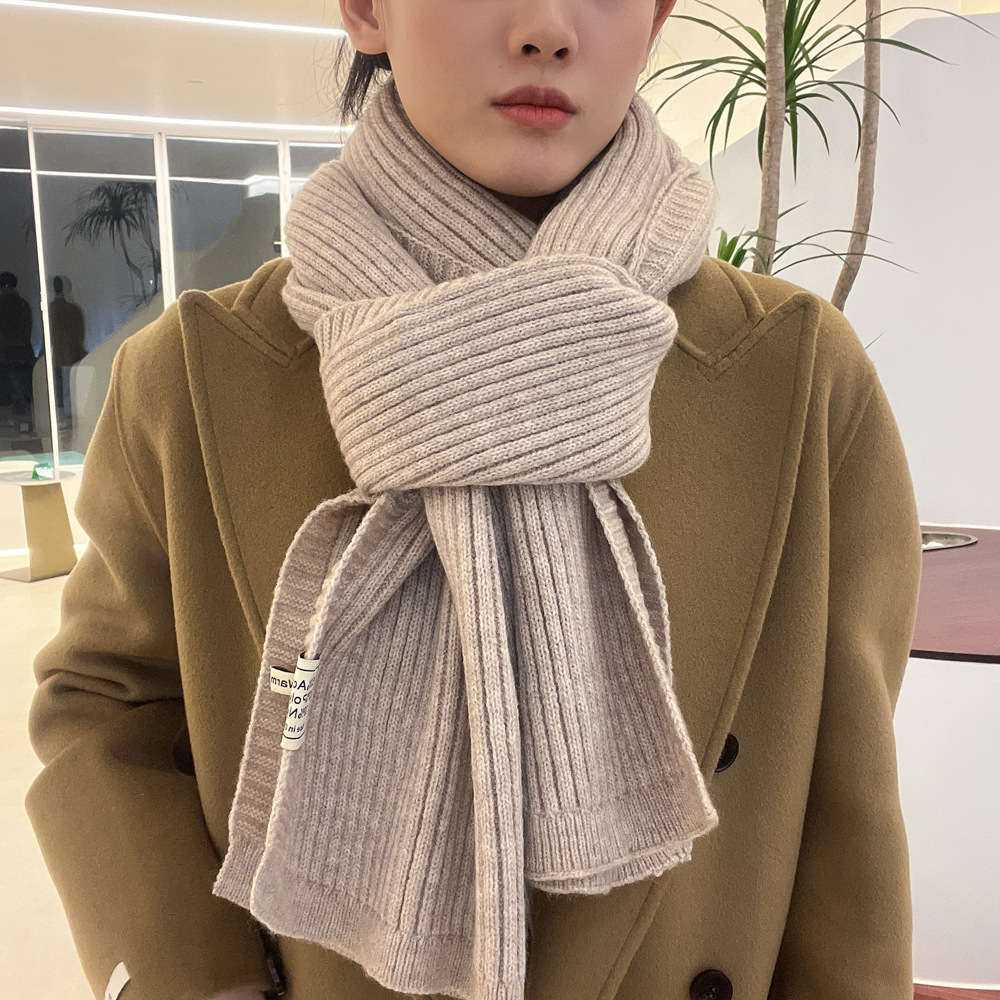 Autunno inverno tinta unita piccolo per la nuova versione coreana da donna, semplice versatile, calda protezione per il collo, sensazione di fascia alta_voghion.com