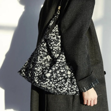 原创设计布袋《雪落枝头》包新中式风毛绒小众通勤大容量单肩布包