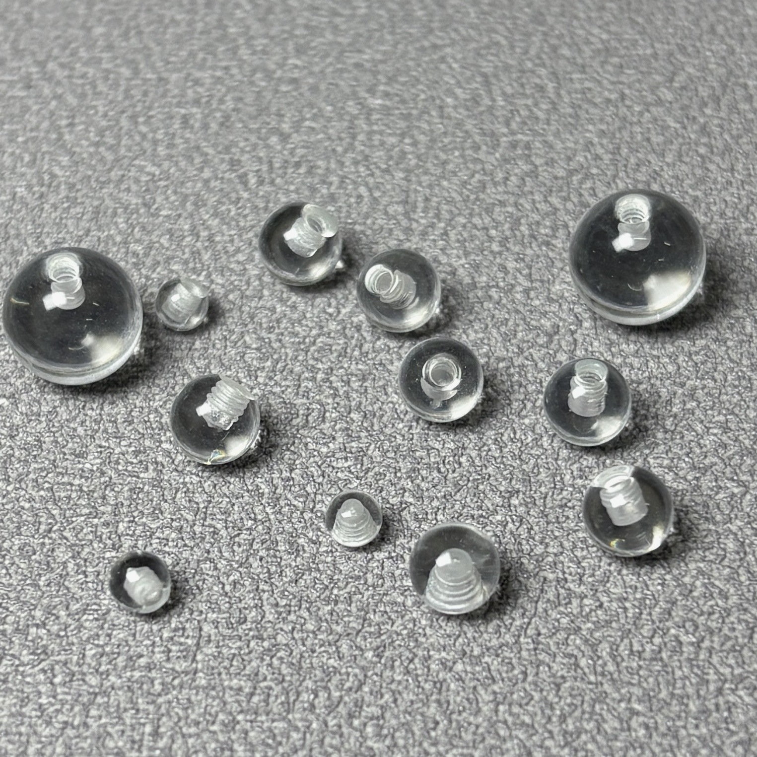 Silver pointed spike labret stud material detail