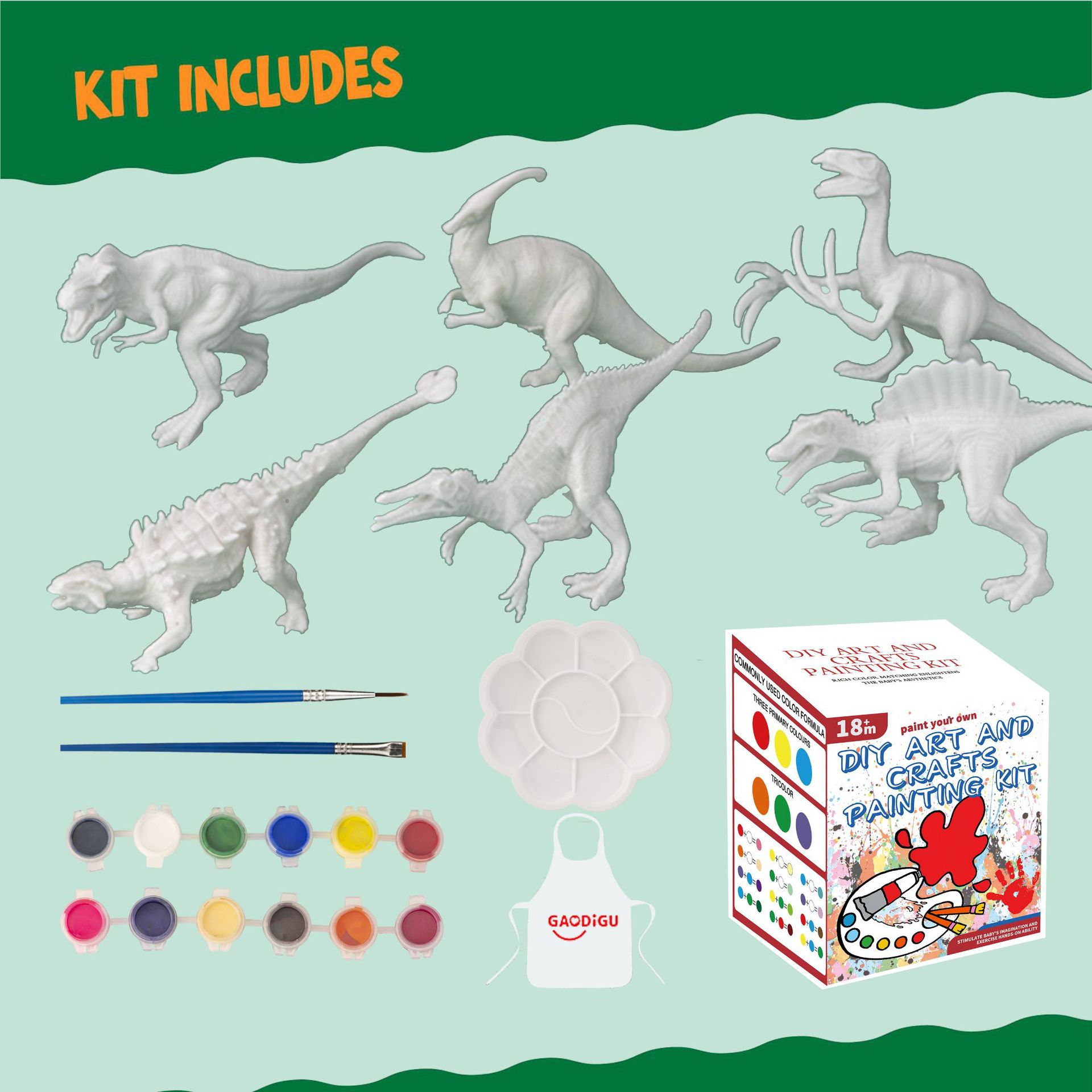 Dinosaurier Malerei Graffiti Puzzle Malerei DIY Hände auf Gehirn Kinder Spielzeug Geschenk_voghion.com