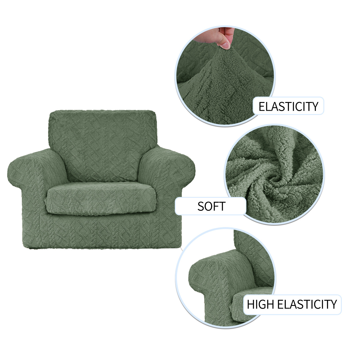 Amazon transfronterizo algodón de terciopelo Jacquard trenzado cinco piezas cubierta de sofá todo incluido cubierta de sofá elástico combinado