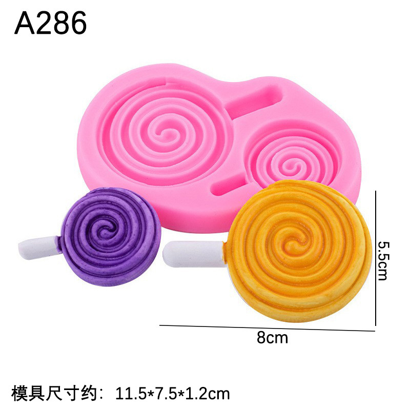 Lollipop silicona molde fondant pastel de chocolate decoración para hornear tarjeta inserción accesorios yeso epoxi jabón hecho a mano