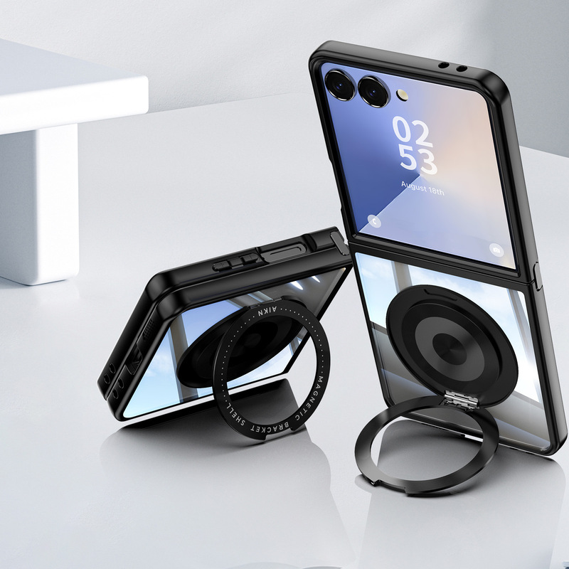 Suitable for Samsung Zflip7 Mobile Phone Case Tiktak 360 Magnetic Stand Galaxy Zflip 40% off Stacked Screen Protective Cover