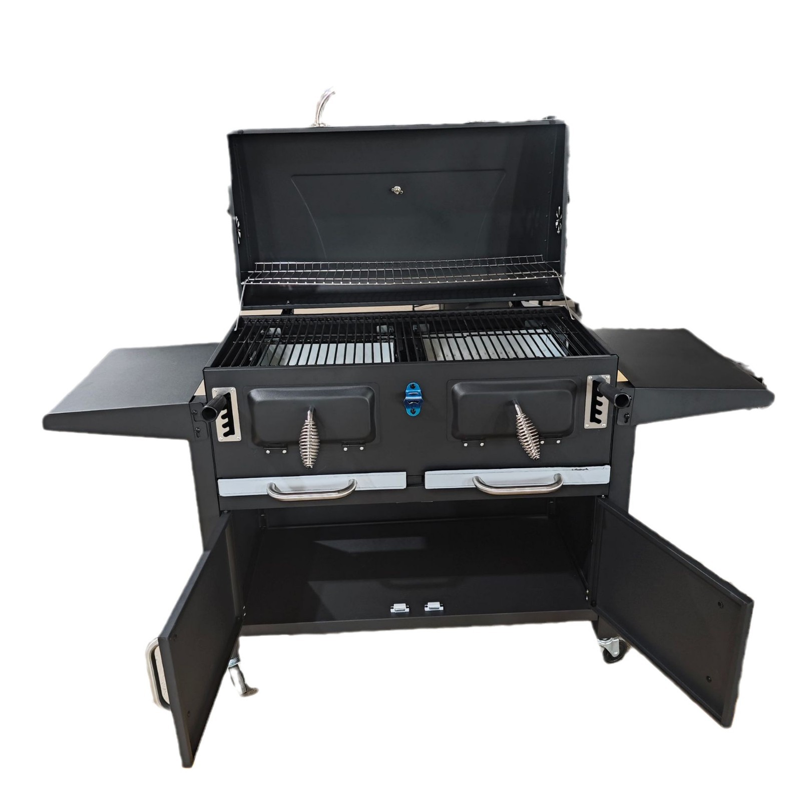 Horno de carbón de campamento estadounidense engrosado transfronterizo, horno de gran capacidad, patio exterior, gran protección del medio ambiente, parrilla cuadrada