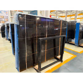 厂家供应天然大理石劳伦黑金地板墙体楼梯背景墙窗台别墅家装E18