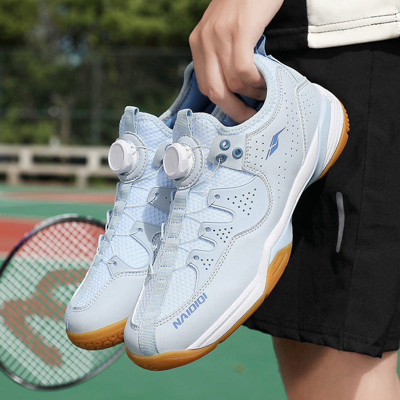Botón giratorio de verano zapatos de hombre zapatos antideslizantes zapatos de bádminton de estudiantes de secundaria pareja zapatos de malla transpirables