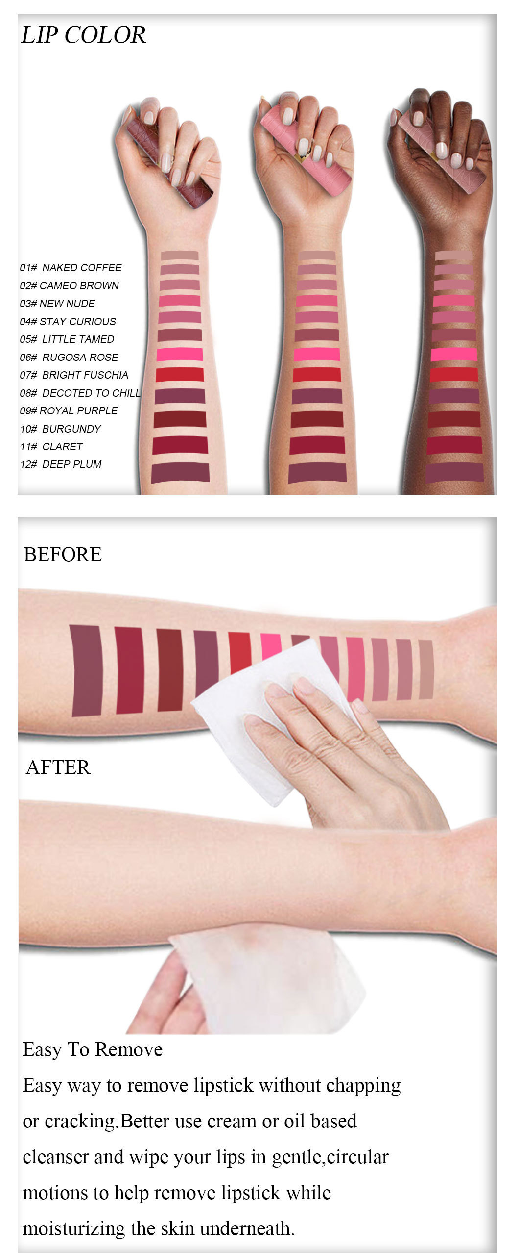 6-piece matte lipstick, cross-border lip makeup, Aunt Red, easy to apply, export lip gloss set, not easy to smudge undefined