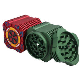 速卖通新款高端航空铝磨烟器 63mm正方体炫酷机甲4层铝合金研磨器